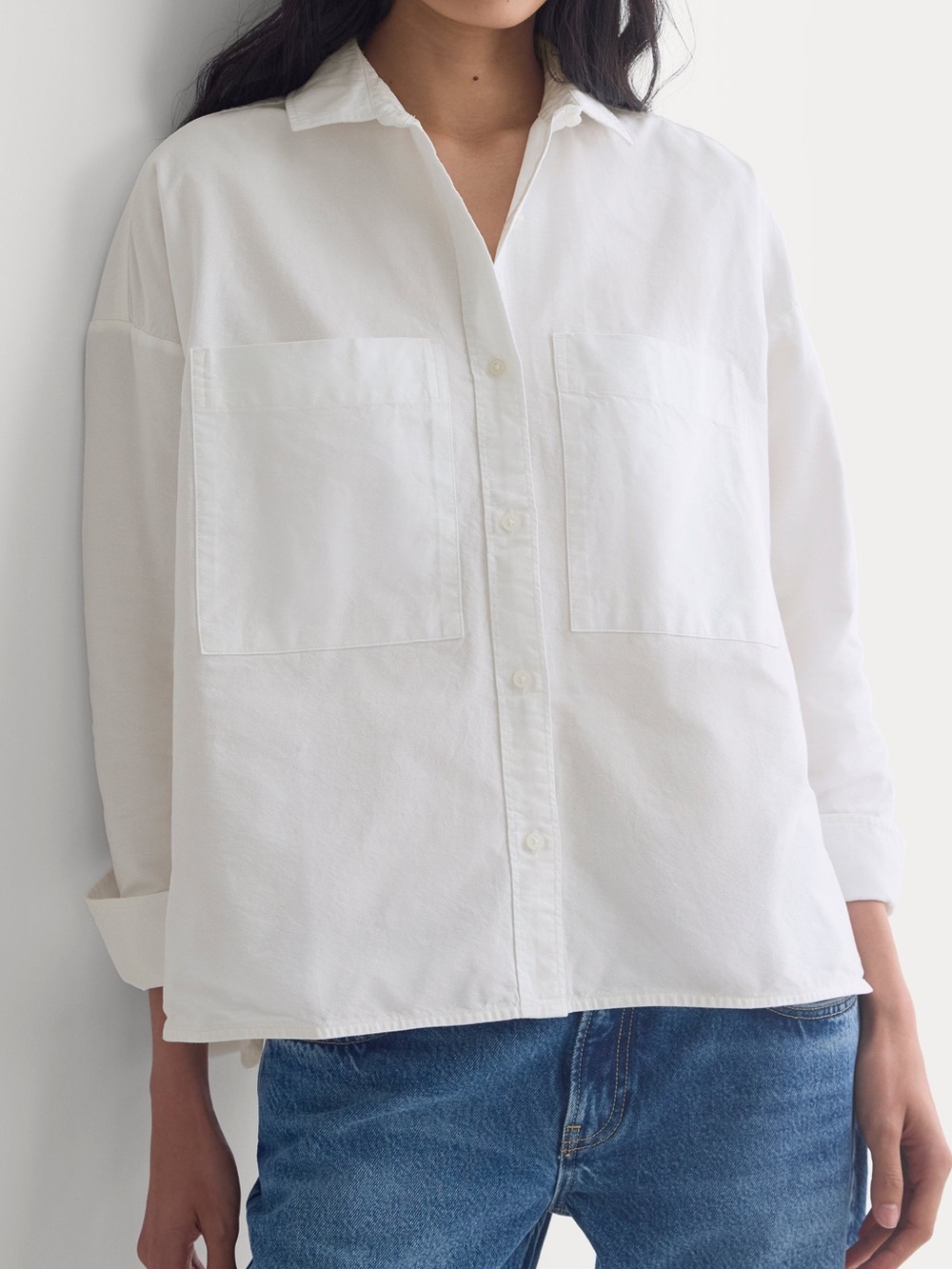 Everlane Boxy Oxford Shirt White Casual Preppy Minimalist Office Casual XL